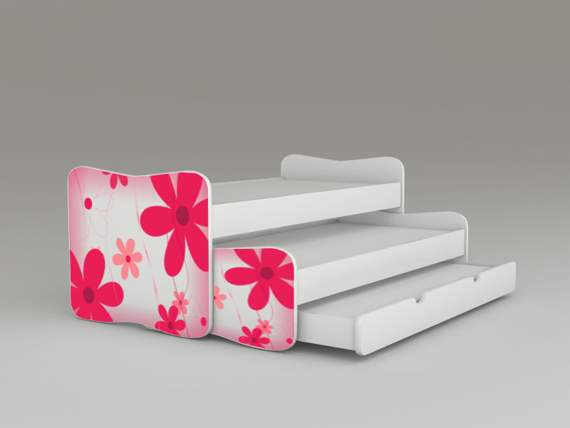 Becks postel pre tri deti Kvety červené